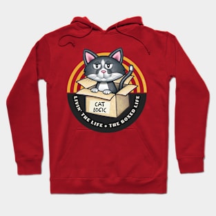 Cute Funny Cartoon Cat Living The Boxed Life Hoodie